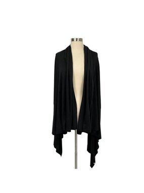 Icebreaker Sydney Wrap Womens Small Black Merino Wool Open Front Cardigan